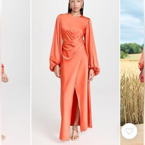 Chic Coral Long Sleeve Dress